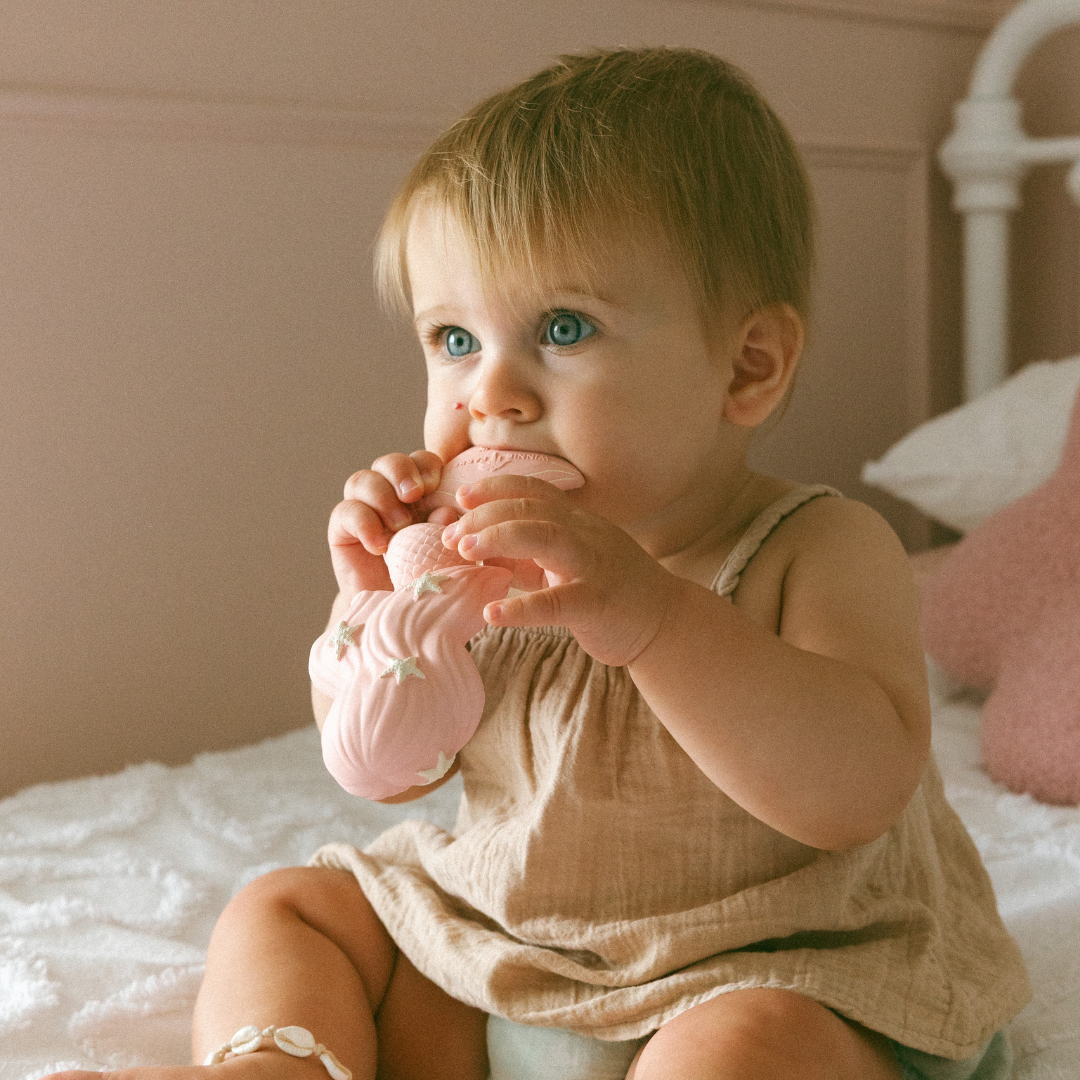Damaged box Maeve the Mermaid Natural Rubber Teether (peach)