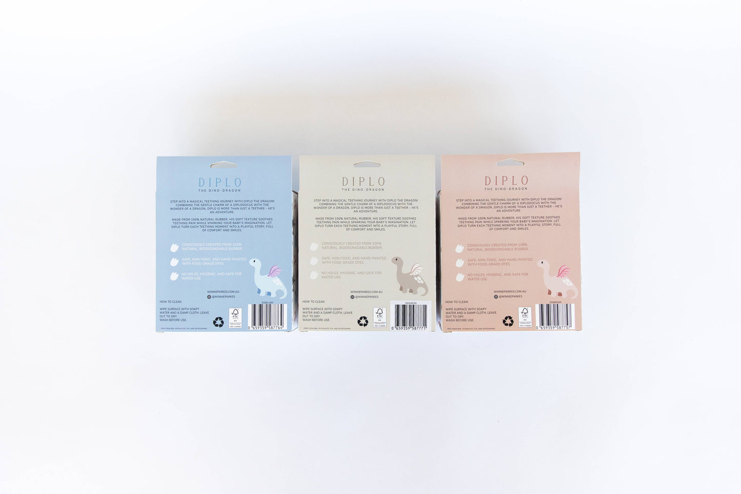 Damaged box - Diplo the Dino-Dragon Natural Rubber Teether