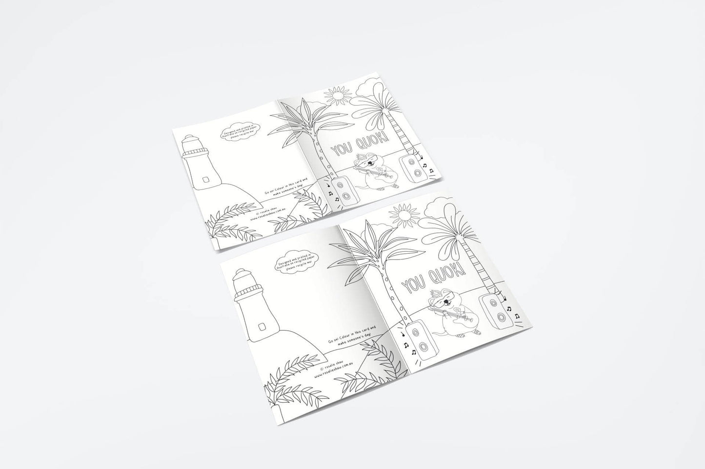 Colouring Greeting Card- Quokka, Australian Souvenir gift