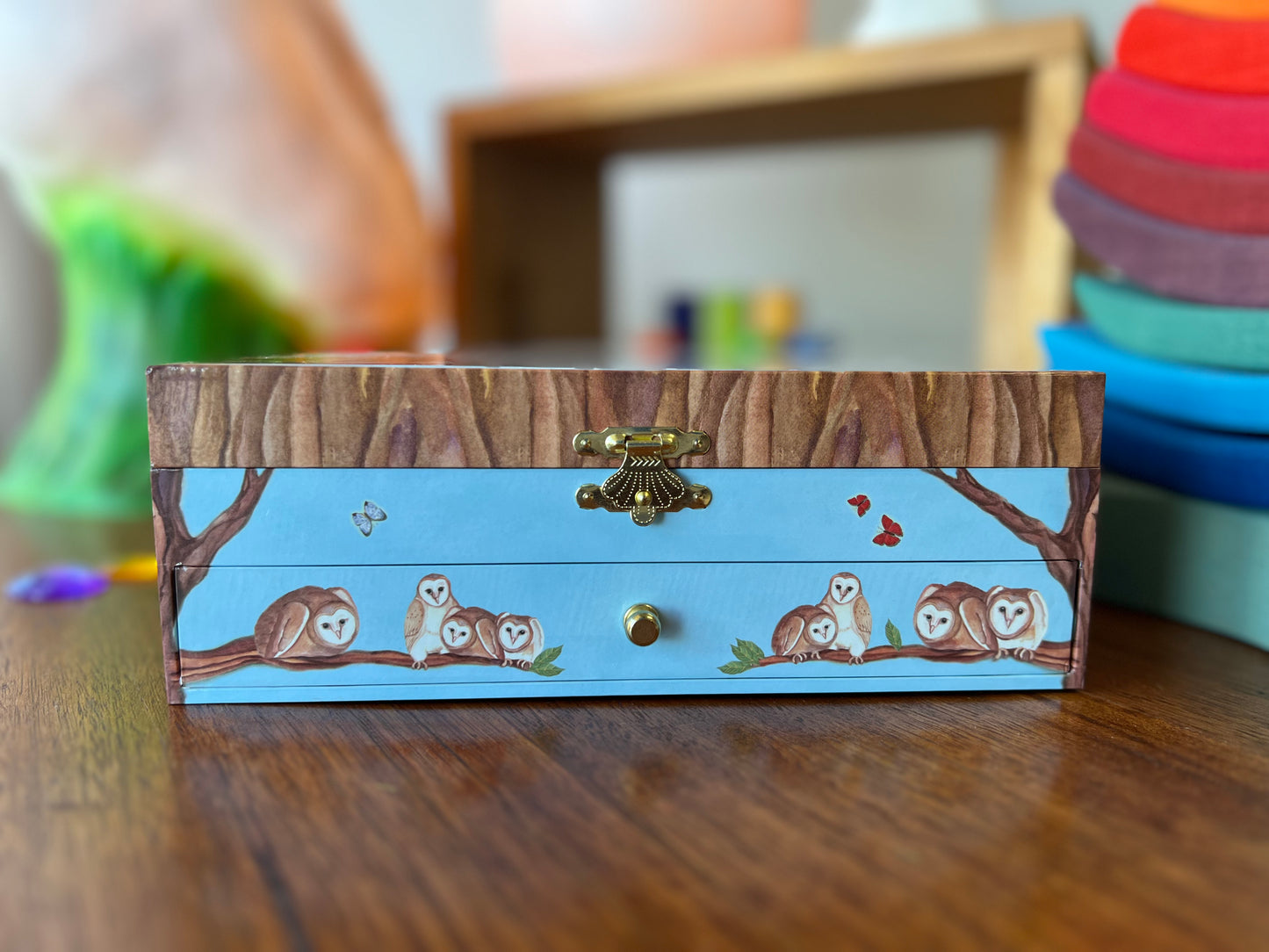 Jewellery Box (Music Box) Owl Travellers