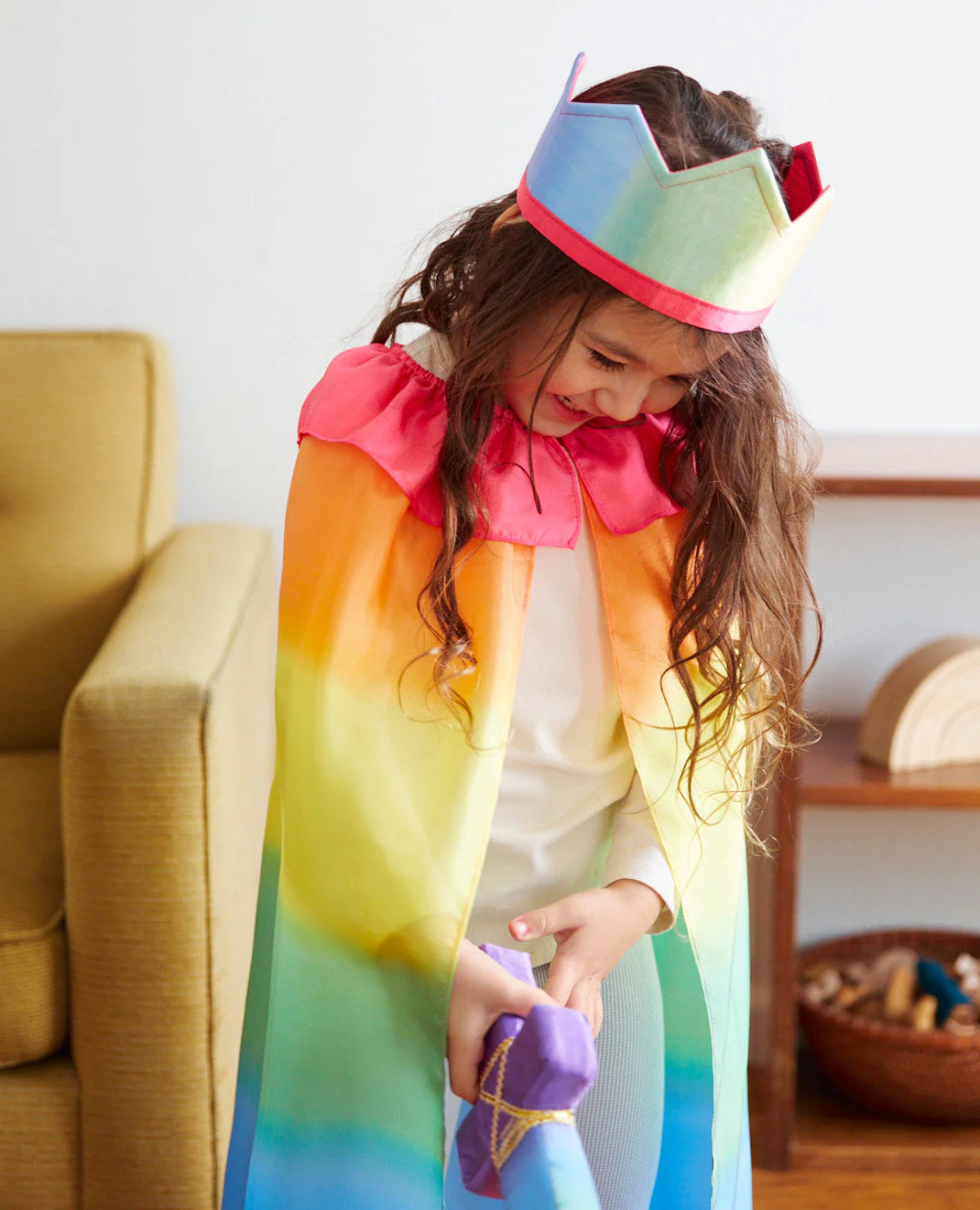 Sarah's Silks Reversible Crown (Rainbow/Rose)