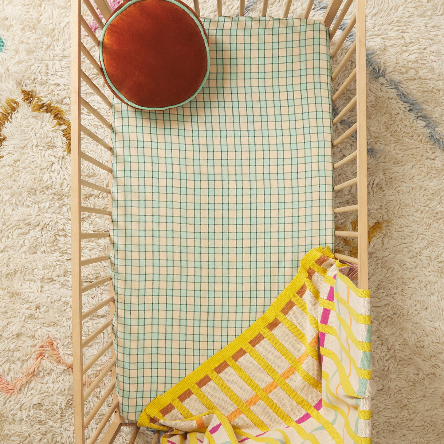 Marquis | Linen Cot Sheet (Jade)