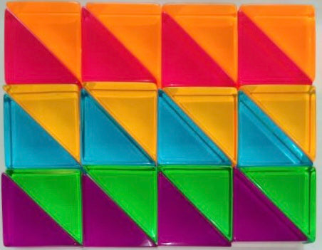 DAMAGED box Lucite Triangles (large)